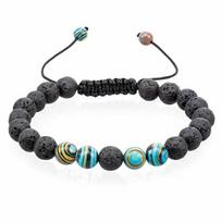 Luxury Natural Lava Stone Bead Bracelet Men Women Simple Handmade Adjustable 8mm Stone Bead Bracelet For Men Women Jewelry Bracelet Style C