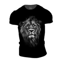 Vyriški juodi marškinėliai Liūtas Vilkas T-shirt Erelis Tigras Spausdintas Gyvūno raštas Trumpomis rankovėmis Oversized Streetwear Nauji Vintage marškinėliai Viršutiniai drabužiai S gray