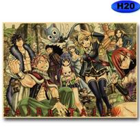 Anime Fairy Tail Plakatai Sieniniai lipdukai Kraftpopierius Retro didelės raiškos plakatas Namų dekoras Svetainės miegamojo baro apdaila 42x30cm