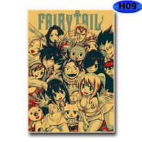 Anime Fairy Tail Plakatai Sieniniai lipdukai Kraftpopierius Retro didelės raiškos plakatas Namų dekoras Svetainės miegamojo baro apdaila 42x30cm