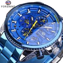 Forsining vandeniui atsparus daugiafunkcis mechaninis laikrodis vyriškas mados automatinis mechaninis laikrodis GMT1137-4-A blue