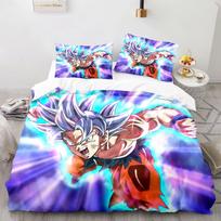 3 PC rinkinys Dragon Ball 3D spausdintas Dragon Ball Super gimtadienio dovana mergaitėms, vaikams berniukams antklodės užvalkalas 135x200CM--2PC blue