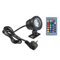 AC85-265V 10W RGB LED povandeninis povandeninis povandeninis žibintas su nuotolinio valdymo pulteliu, keičiasi 16 spalvų US Plug juoda