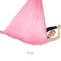 5,5 jardų jogos hamako audinio pilateso jogos antigravitacinės sūpynės, skirtos kūno rengybai viduje (5mx2,8m) pink