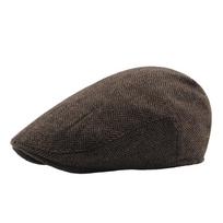 Vyriška tvido skrybėlė Laisvalaikio kepuraitė britų retro beretės vilnos mišrainė L（58-60cm） chaki