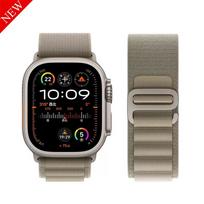 Klasikinė Alpine Loop apyrankė Apple Watch Ultra juosta 49mm 45mm 41mm 44mm 40mm Nailoninė laikrodžio apyrankė Apyrankė Dirželis Iwatch Series 9 3 5 SE 6 7 8 38mm 40mm 41mm black