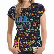 Matematikos formulės 3D spausdinimo marškinėliai Moterims Vyrams Trumpomis Rankovėmis O-Kaklo Marškinėliai Harajuku Gatvės apranga T-shirt Didelio Dydžio Y2k Viršutiniai Drabužiai Moteriški Drabužiai 3XL black