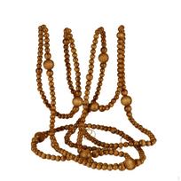 Medinių karoliukų girlianda Kalėdinė karoliukų pakabinama medinių karoliukų styga Ornamentas Sienos akcentas kava