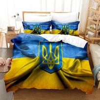 3D Spausdintas Ukrainos Vėliava UKRAINA Lovos Patalynės Komplektas Antklodės Užvalkalas Lovos Komplektas Antklodės Užvalkalas Pagalvės Užvalkalas Apklotas Karališko Dydžio Karalienės Dydžio Berniukams Suaugusiems 70x133cm 2pcs