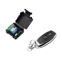 433Mhz belaidis universalus nuotolinio valdymo pultas DC12V 10A 1 CH relės nuotolinio valdymo jungiklio imtuvas + 1 mokymosi kodo siųstuvas garažo vartams 1Receiver 1remote