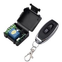 433Mhz belaidis universalus nuotolinio valdymo pultas DC12V 10A 1 CH relės nuotolinio valdymo jungiklio imtuvas + 1 mokymosi kodo siųstuvas garažo vartams 1Receiver 1remote black