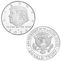 2025 m. JAV prezidentas Donaldas Trumpas Auksinės/sidabrinės ERELIO proginės monetos grąžina Ameriką Iššūkis monetos DIEVU, KUME TIKIME Suvenyras sidabras