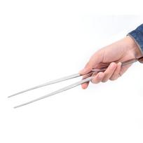 Sidabrinės nerūdijančio plieno ilgos maisto žnyplės Tiesūs pincetai Virtuvės įrankis 30cm white