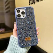 Prabangus blizgus deimantinis dėklas telefonui Iphone 16 15 14 13 12 11 Pro Max Plus Stilingas moteriškas atsparus smūgiams galinis dėklas iphone 13promax tamsiai mėlyna spalva