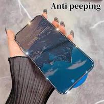 Naujas Deimantu dengtas Grūdintas Stiklas For iphone 16 15 14 13 12 11 Pro Max X XS XR XS Max 3D Stereoskopinis Deimantu Inkrustuotas Anti-peeking Matinis Stiklas iPhone 16 Pro Max