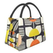 Orla Kiely Katės Termosinis Pietų Krepšys Moterims Skandinaviškas Nešiojamas Šaltkrepšis Šiluminė Maisto Pietų Dėžutė Biurui 28x17x16CM oranžinė