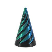 3D spausdintas spiralinis kūgio žaislas, sūkurio sriegio iliuzija, neįmanoma spiralinio kūgio perėjimo skulptūra, streso mažinimas, vaikams, suaugusiems, mini spiralinis kūgio fidget žaislas tamsiai žalia spalva