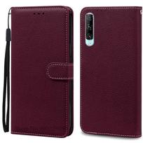 Huawei P Smart Pro dėklas telefono dangtelis minkštas silikoninis piniginės atverčiamas dėklas Huawei P Smart Pro telefono dėklas Fundas PSmart Pro dangtelis Huawei P Smart Pro vyno raudonos spalvos