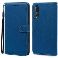 Dėklas Huawei P20, Dėklai Huawei P20 Pro, Coque Huawei P20 Pro, Odinis piniginės tipo atverčiamas dėklas Huawei P 20 Pro, Etui For Huawei P20 tamsiai mėlyna spalva
