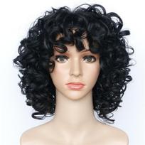 Sintetiniai trumpi perukai moterims Afro garbanotas perukas Natūralūs purūs plaukai Kasdienis moteriškas perukas Cosplay vakarėliui Atsparūs karščiui black