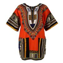 Unisex afrikietiškų raštų suknelė medvilninė dashiki marškinėliai etninis kaftanas red