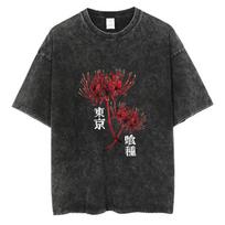 Anime Tokyo Ghoul Išplauti Marškinėliai Retro Punk Gotikiniai Medvilniniai Vintažiniai Marškinėliai Harajuku Laisvalaikio Moterims Vyrams Trumpomis Rankovėmis Viršus S black