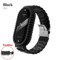 Dirželis+Dėklas Xiaomi Mi Band 10 Dirželis Dervos Keičiama Apyrankė Riešo juostelė Mi Band 9 8 7 Diržas Mi Band 6 5 4 3 Dirželis Mi Smart Band 10 juoda