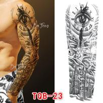 Atsparūs vandeniui pilnos rankos gėlių tatuiruočių lipdukai - Tarptautinis dizainas Europai ir Amerikai 170*480mm black