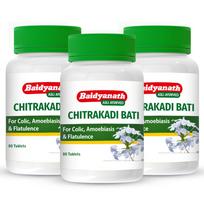 Baidyanath Chitrakadi Bati Ayurvedic Digestive 80 Tablets X Pack of 3 for Bloating Gas Indigestion Appetite Support