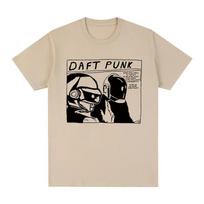 Daft Punk Vintažiniai marškinėliai Prancūziška elektroninės muzikos apranga T marškinėlis Naujas marškinėlis T-shirt Moteriški viršutiniai drabužiai L black