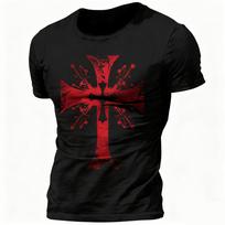 Retro Gothic marškinėliai Deus Vault Riteris Templierius Kryžius Marškinėliai Medvilniniai Gatvės Stiliaus Mada Patogūs Unisex Trumpomis Rankovėmis Laisvalaikio Viršus XL black