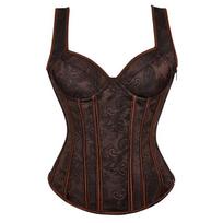 Seksualus moteriškas šoninis užtrauktukas Korsetas Vintažinis korsetas Elastiniai dirželiai pečių juostelės Kaklaraiščiai Korsetai Korsetas Bustier S kava
