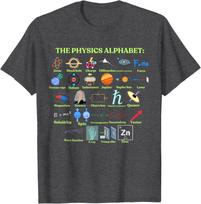 Fizikos abėcėlė Mokslo grafinis marškinėlis Vyriškas laisvalaikio medvilninis trumpomis rankovėmis T-shirt L black