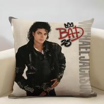 Michael Jackson Albumo Pagalvė Namų Dekoras Lino Sofos Pagalvės Užvalkalas: Odos draugiškas ir pralaidus orui su nematomu užtrauktuku 12x12Inch