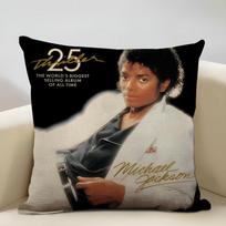 Michael Jackson Albumo Pagalvė Namų Dekoras Lino Sofos Pagalvės Užvalkalas: Odos draugiškas ir pralaidus orui su nematomu užtrauktuku 12x12Inch white