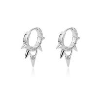 Punk Spike Rivet Hoop Earrings For Women Stainless Steel Huggie Piercing Stud Earrings 2024 New Gothic Party Jewelry Accessories white