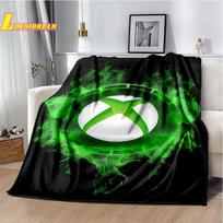 XBOX spausdinta pledinė antklodė su žaidimų pultelio logotipu Minkšta Patogi lovai, sofai, vaikų kambario dekoravimui Puiki gimtadienio dovana 40x50in green