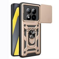Dėl xiaomi POCO M8 Pro 5G dėklo Šarvuotas Laikiklis Dangtelis Slankiojantis Kameros Apsaugos Žiedas Stovas Atsparus Smūgiams Galinis Dangtelis Capa Funda for POCO M8 Pro auksas