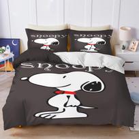Snoopy Pora Patalynės Komplektas Antklodės Užvalkalas Viengulio Dydžio Rinkiniai 100% Poliesteris 3D Vaikams Patalynės Komplektas 3 Dalių 1 Antklodės Užvalkalas EU Single(135*200cm)3pcs black