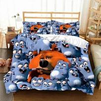 G-Grizzy and The Lemmings Bedding Set Printed Bed Set With Pillowcase Bed Duvet Cover Soft Single Double Queen Super King Size 150*200cm 3pcs gray