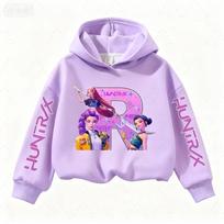 K-Pop Demonas Medžiotojos Mergaičių Hoodies Raidė A-Z Su Gobtuvu Megztinis Ruduo Sportinis Kostiumas Gobtuvas Sportinė Apranga Berniukų Megztinis Vaikų Drabužiai 120 pink