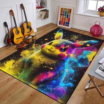 Animacinis Pokemonų Anime 3D Kilimas Namų Svetainei Miegamajam Sofai Durų Kilimėlis Dekoras, Vaikų Žaidimų Zonos Kilimas Neslystantis Grindų Kilimėlis Dovanos 80cm x 160cm yellow