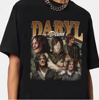 Vyriški The Walking Dead Daryl Dixon Retro Grafinis Marškinėlis 90-ųjų Nostalgiškas TV Laidos Tematikos Trumpomis Rankovėmis su Arbaletu ir Daryl Spaudiniu M brown