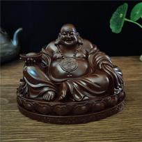 Auksinės kinų Feng Shui besijuokiančio Budos statulėlės Ornamentai Didelė Maitrėjos Budos skulptūrėlė Namų dekoravimas Dovanos raudona
