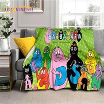 3D Animacinis Les Barbapapa Šeimos Minkštas Antklodė, Šildanti Mėtoma Antklodė Patogi Antklodė Piknikui Lovoms Sofai Namų Miegamajam Vaikams 75x90cm
