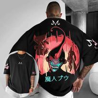 Dragon Ball Majin Print Graphic T Shirts Man Short Sleeve Tee Cotton Casual Oversized Streetwear Y2k Tops Anime Cosplay Summer L brown