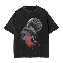 Resident Evil 9 Requiem Leon S. Kennedy Grafikos 100% Medvilnės Unisex Rūgštinio Plovimo Marškinėliai 2026 Vasaros Naujas Vyriškas Y2k Trumpomis Rankovėmis T-Shirt M mėlyna