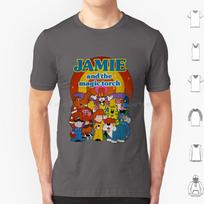 Jamie ir stebuklingas degiklis Marškinėliai Vyrams Moterims Vaikams 6xl Jamie ir stebuklingas degiklis 70-ųjų Britiškas Britanija Animacinis Filmas Vintage Retro XL beige