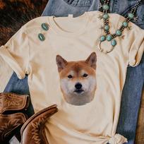 Mielas Shiba Inu Atspaudas Marškinėliai Grynos Medvilnės Apvalia Kaklo Linija Moteriški Gatvės Drabužiai Moteriški Y2k Japoniški Drabužiai S gray