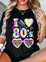 Retro kasetės marškinėliai Senovinio 80-ųjų 90-ųjų stiliaus Moteriški Retro kasetės grafikos spalvingo kasetės dizaino estetiški drabužiai 4XL black